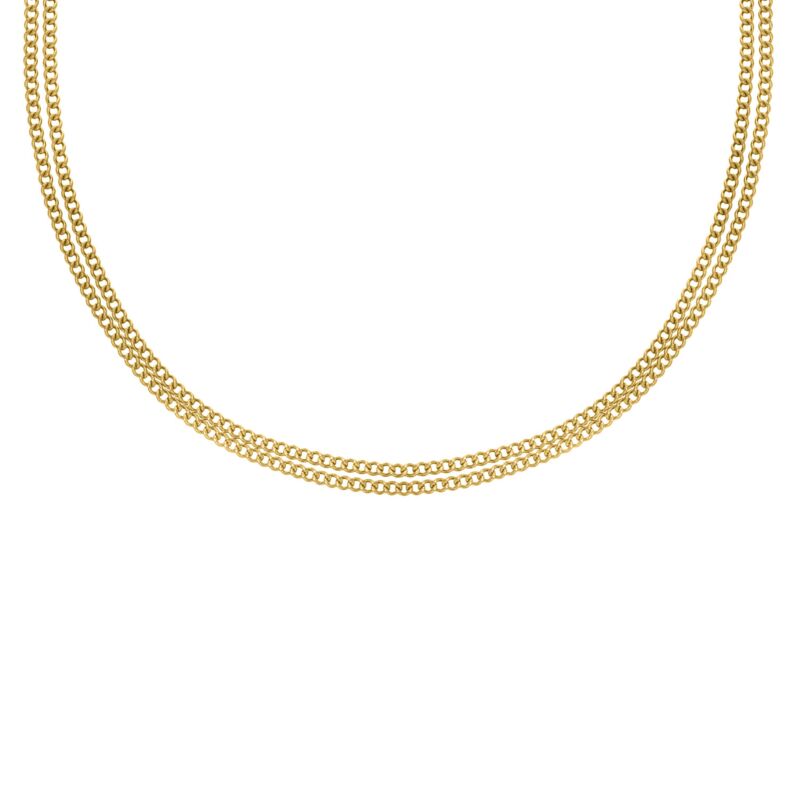 Gouden ketting met dubbele chains