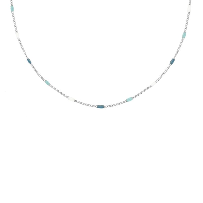 Ketting met blauwe bolletjes mix