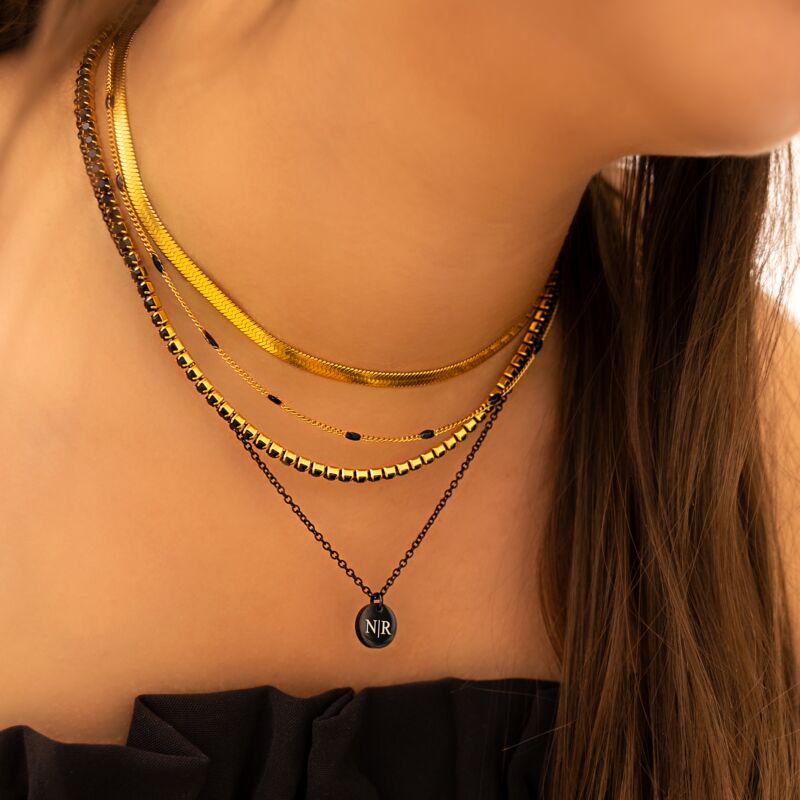 Platte Choker ketting gold plated