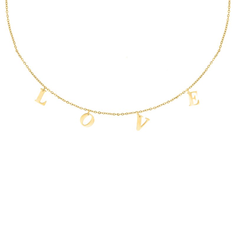 Gouden ketting met letters LOVE