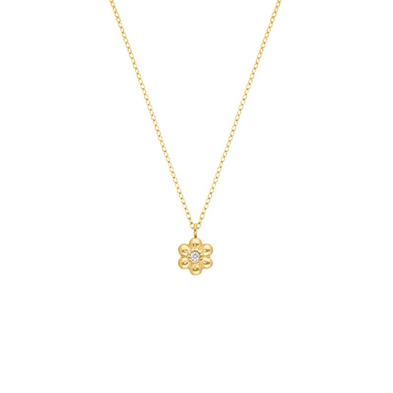 Necklace daisy flower goldplated