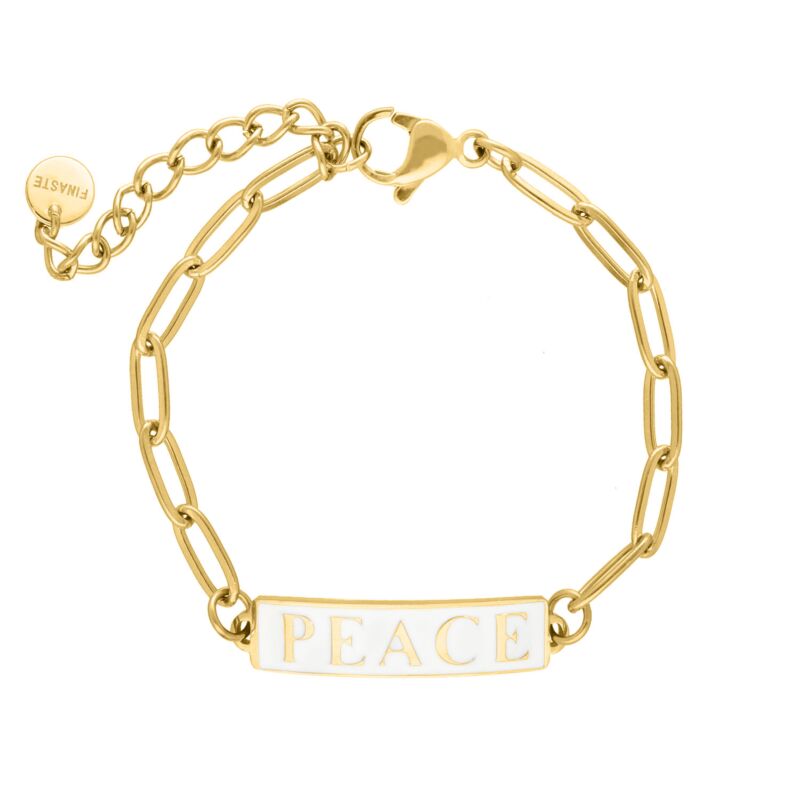 Gouden armband peace 