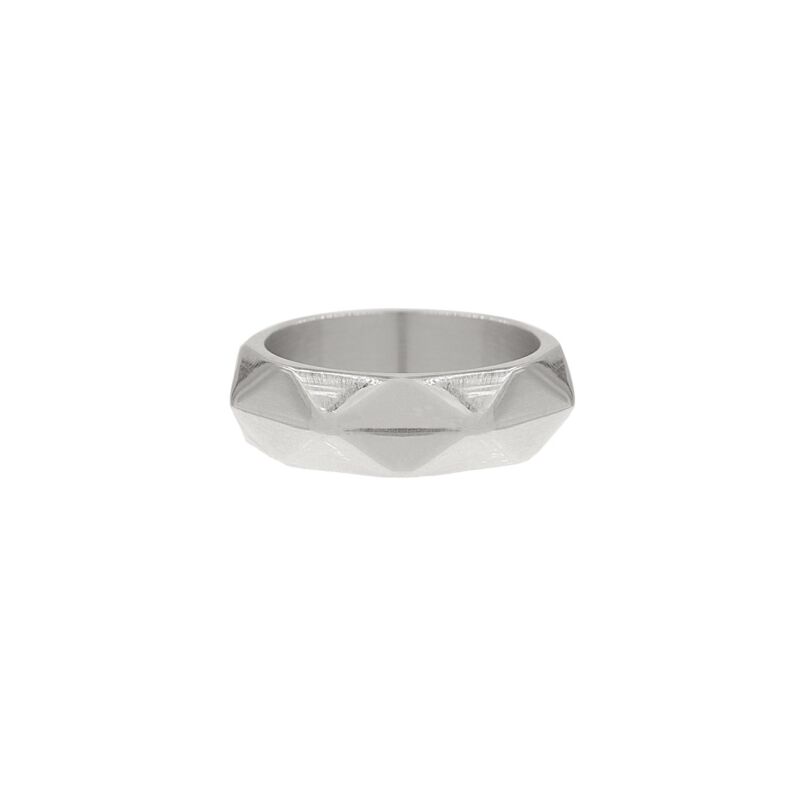 Ring geometrische print zilver