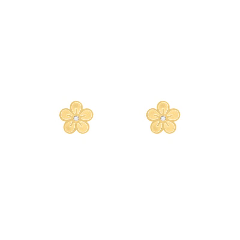 Stud earrings daisy flower goldplated