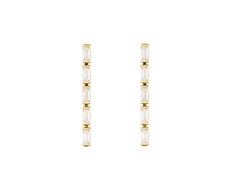 Luxury tennis earrings goldplated