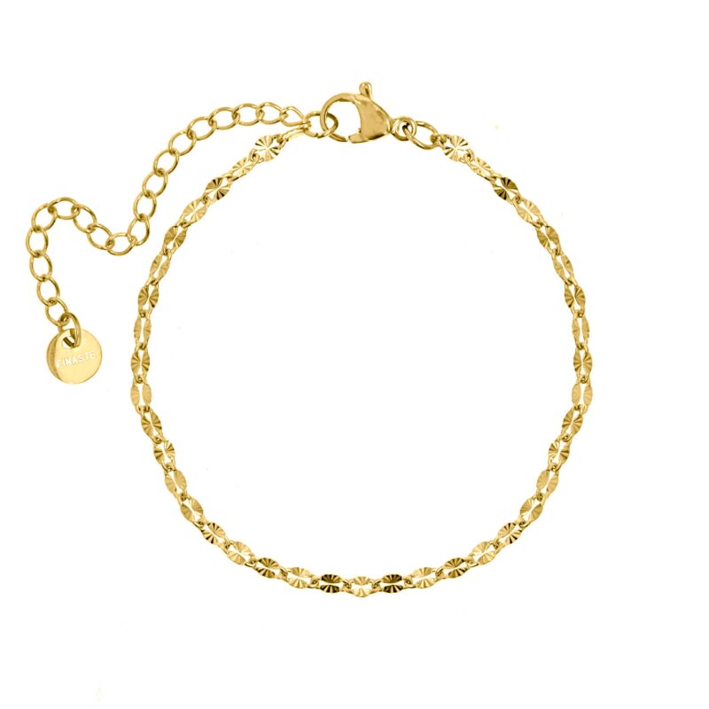 Trendy schakelarmbandje goud