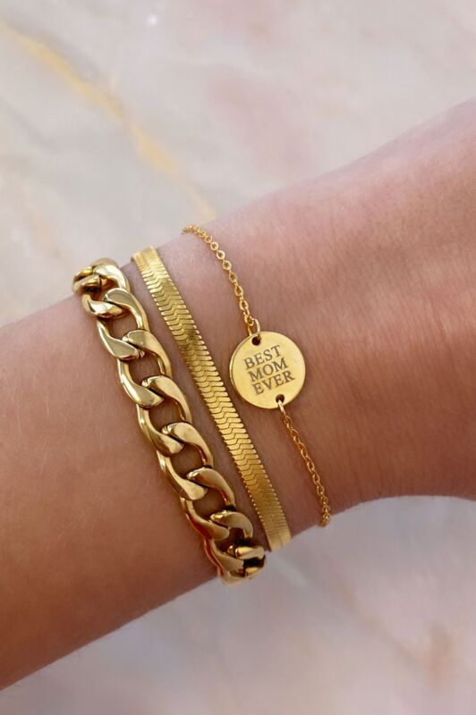 Graveerbare Armband Rond Goud Kleurig