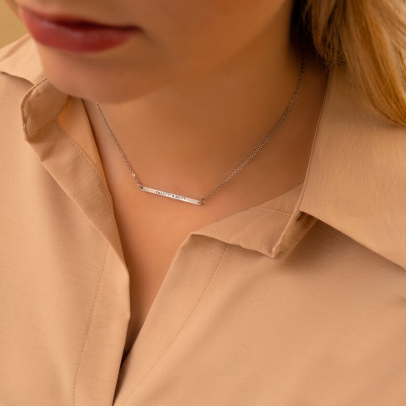 Minimalistische graveerbare bar ketting