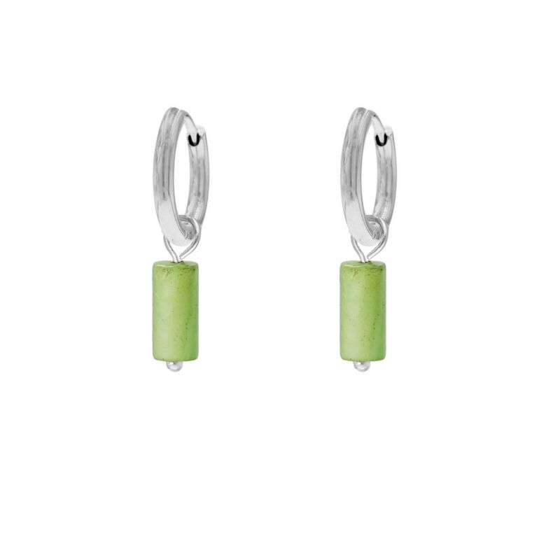 Green shell earrings