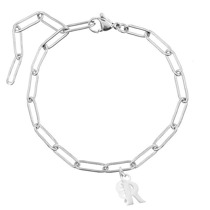 Chunky Initial armband met parel