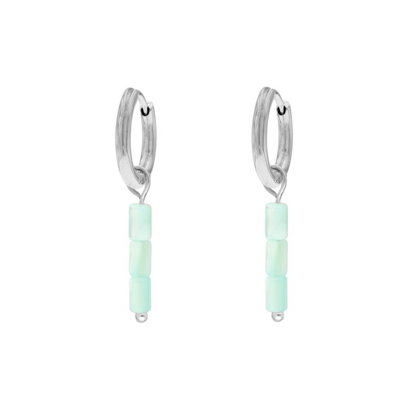 Triple stone earrings aqua