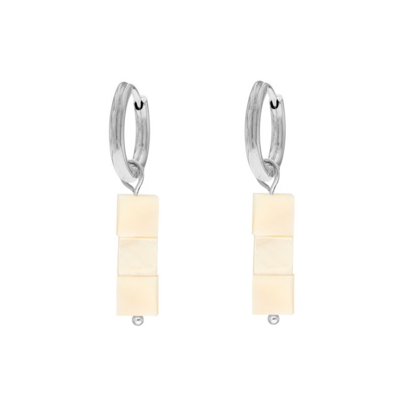 Nude earrings square stones