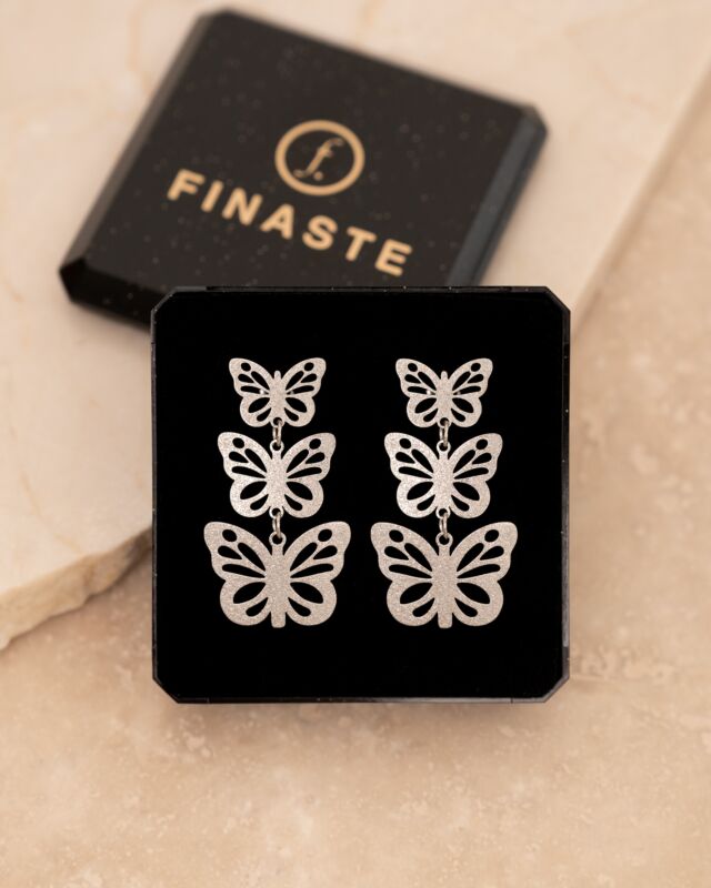 Triple butterfly earrings