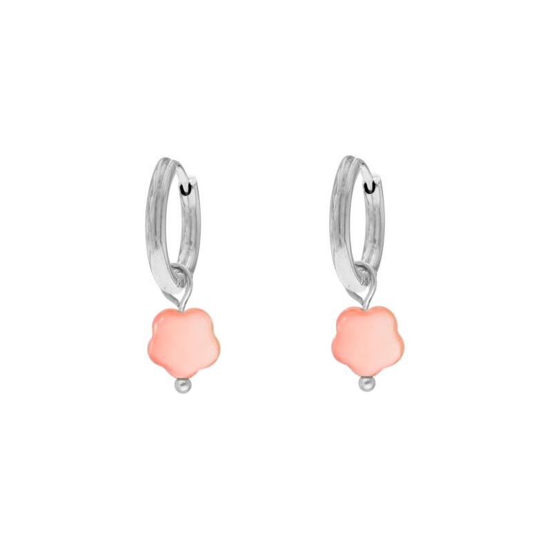 Pink flower earrings