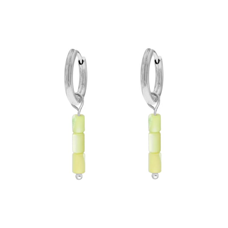 Triple stone earrings green