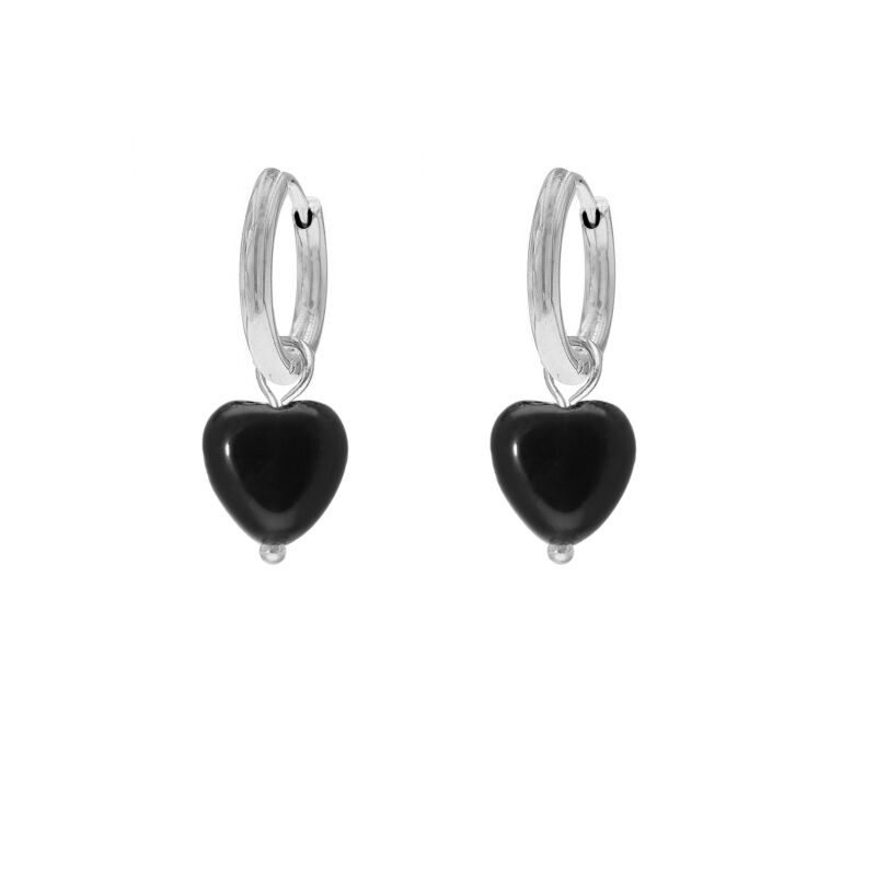 Black heart earrings