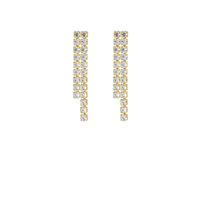 Double tennis earrings goldplated