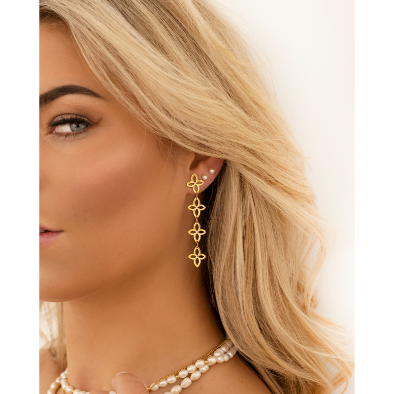 Parel oorknopjes mini goudkleurig