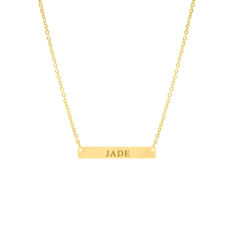 Gouden graveerbare bar ketting