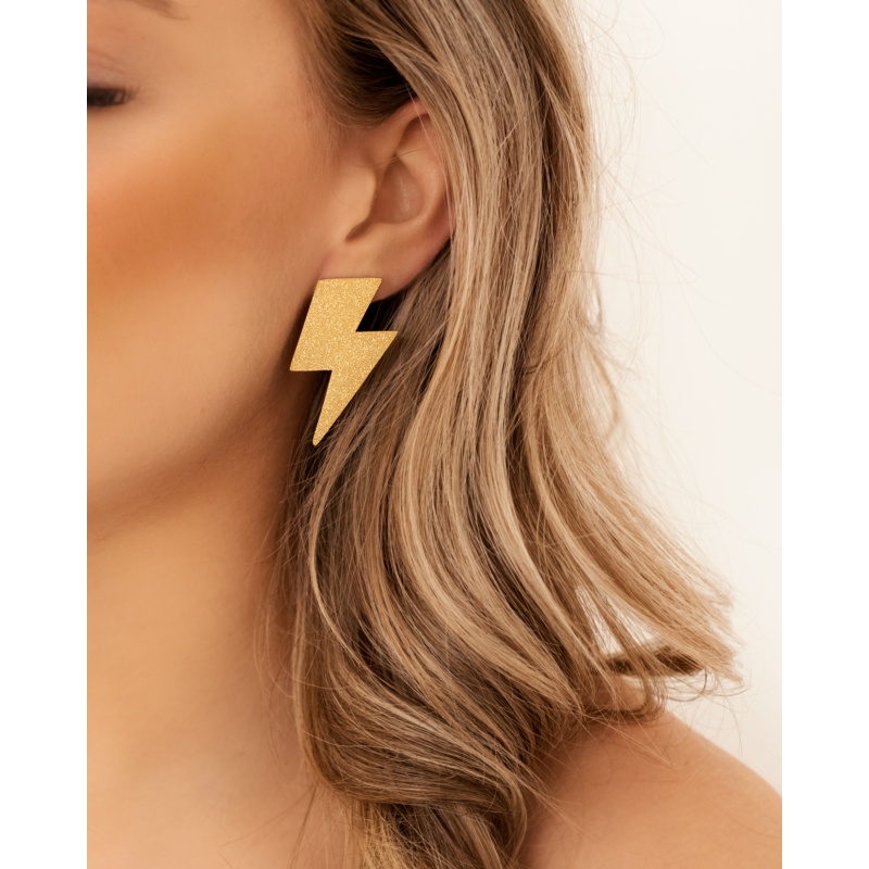 Statement thunder earrings goldplated