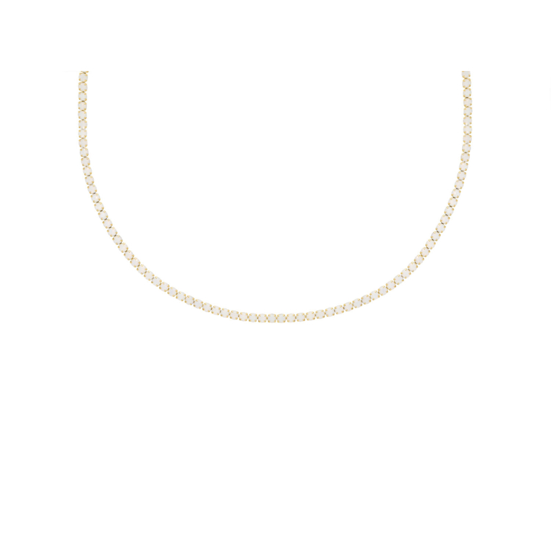 Opal tennis ketting goudkleurig