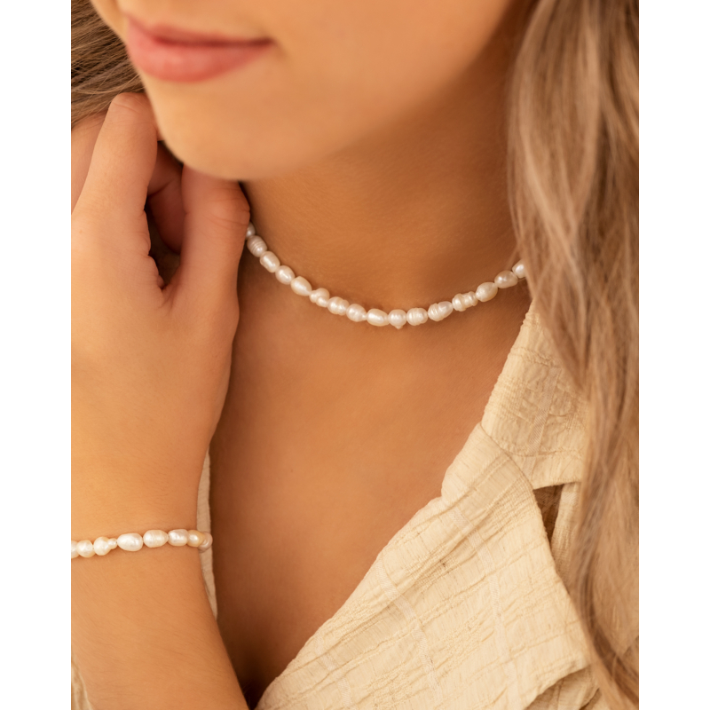 Pearl necklace goldplated