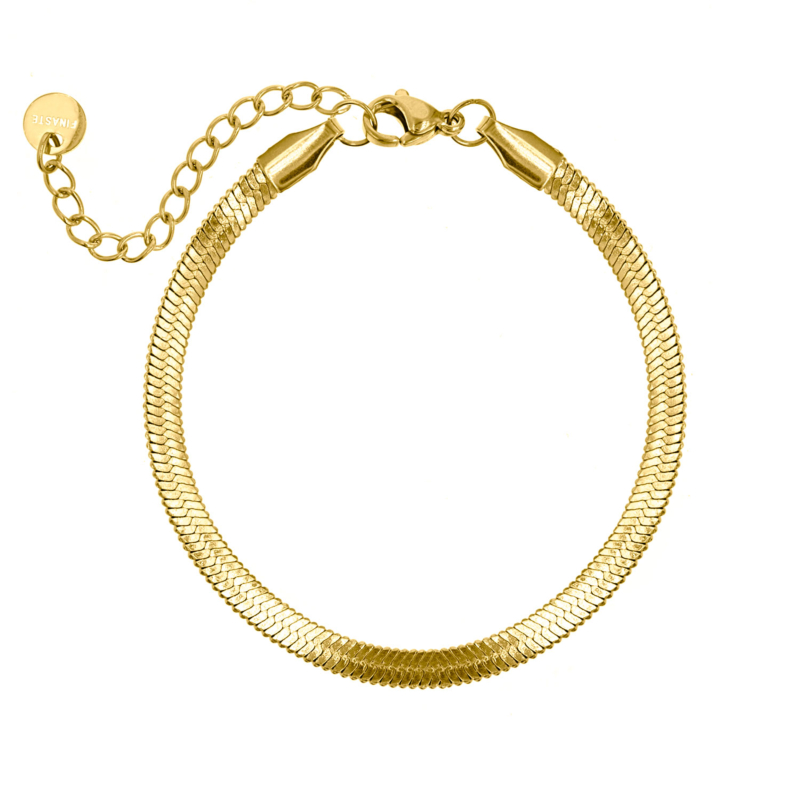 Plat enkelbandje goudkleurig