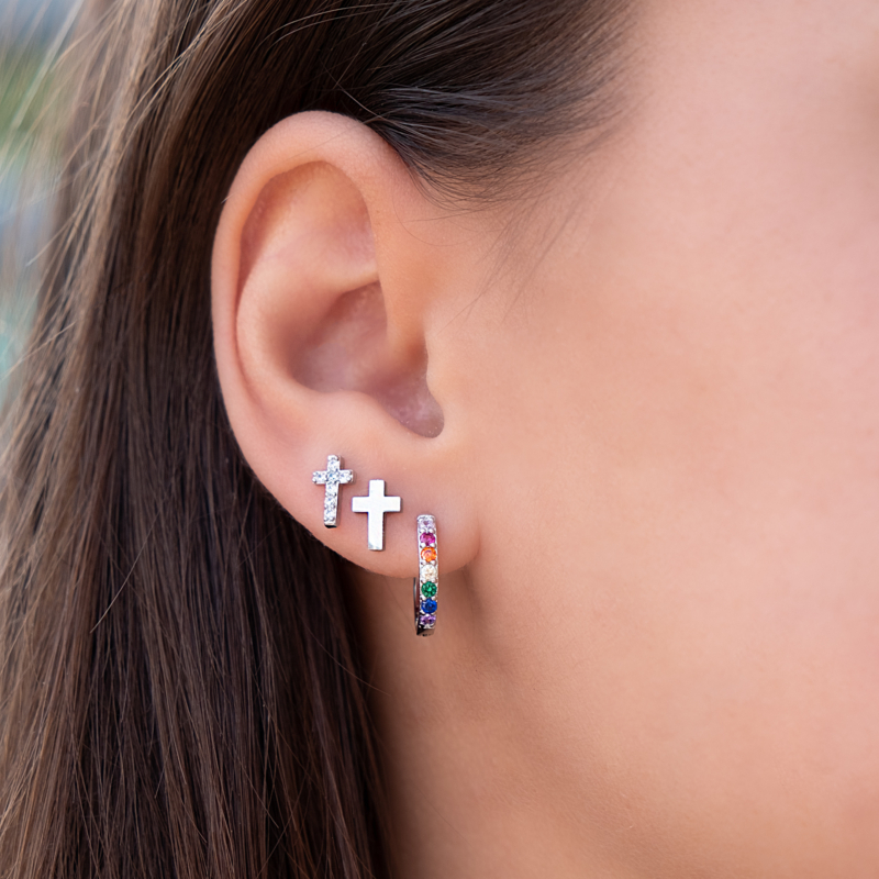 Stud oorbellen kruisje