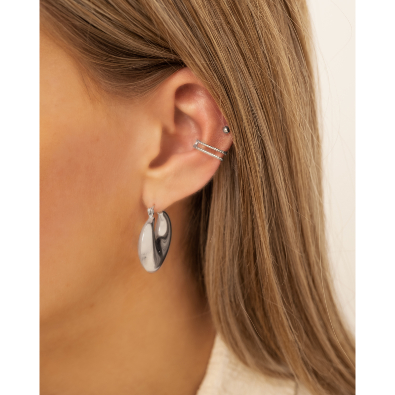 Gevlochten ear cuff dubbel