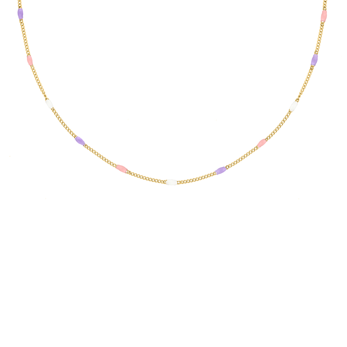 Multicolor ketting goudkleurig