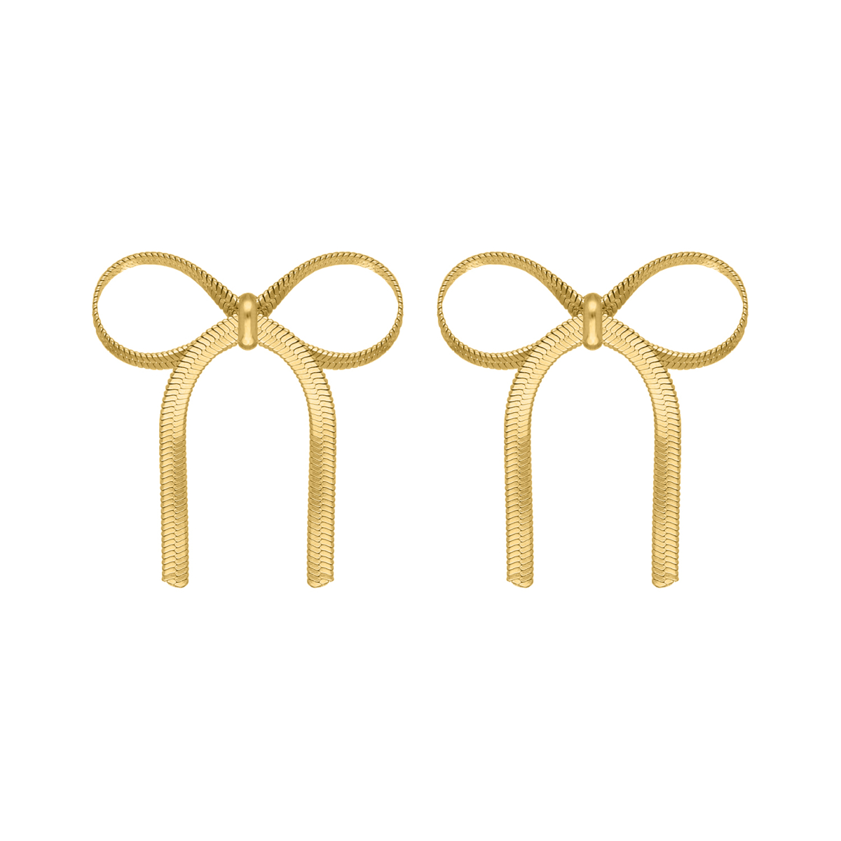 Trendy bow earrings goudkleurig