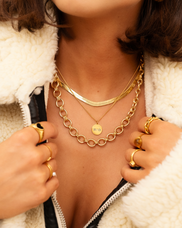 gouden sieraden mix om hals