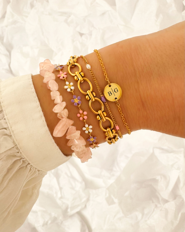 Gouden armparty met kleurtjes
