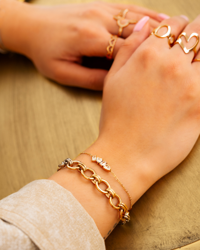 Bracelet glam stones goldplated