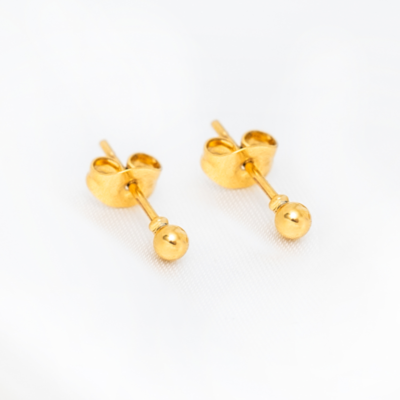 Gouden stud oorbellen bolletjes
