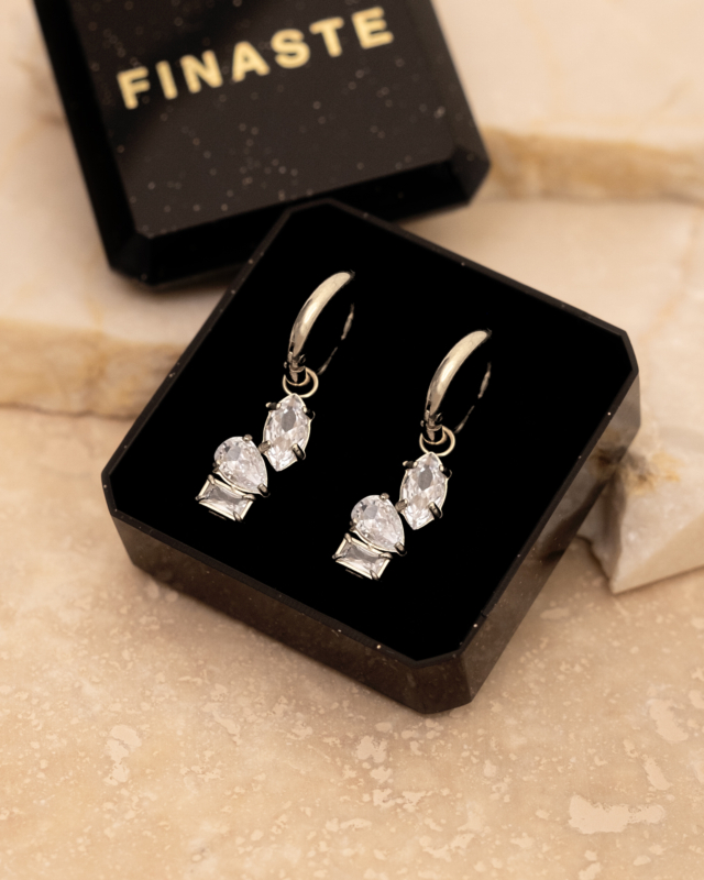 Zilveren shiny oorringetjes in Finaste sieradendoosje