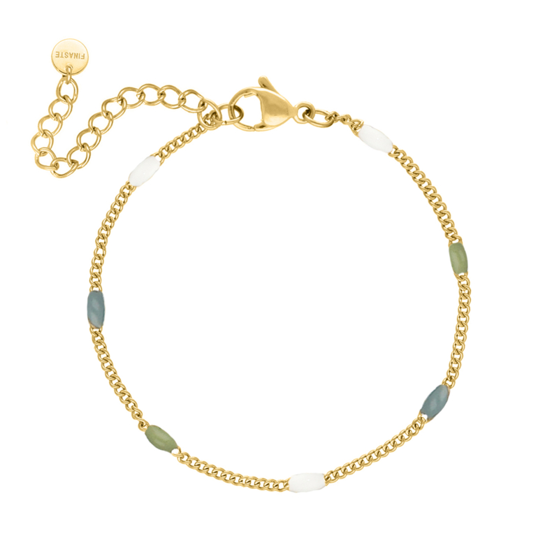 Enkelbandje met bolletjes trend colors goudkleurig