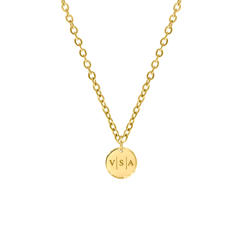 Ketting Met Drie Letters Goud Kleurig