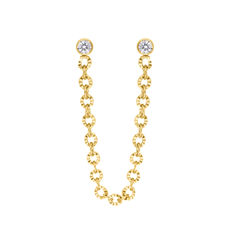 Double hoop sparkle oorbel goudkleurig