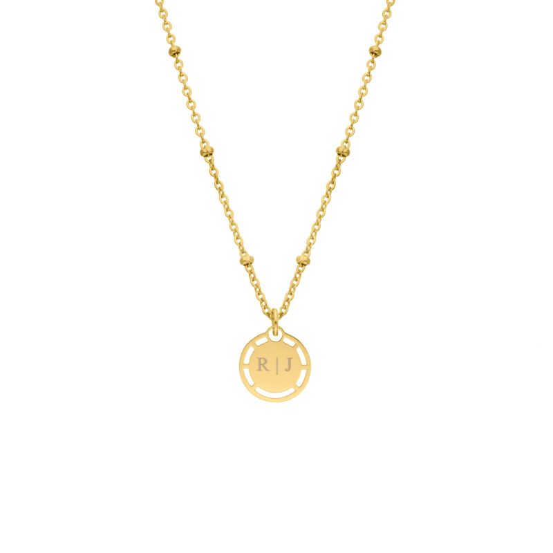 Coin ketting met naam kleur goud