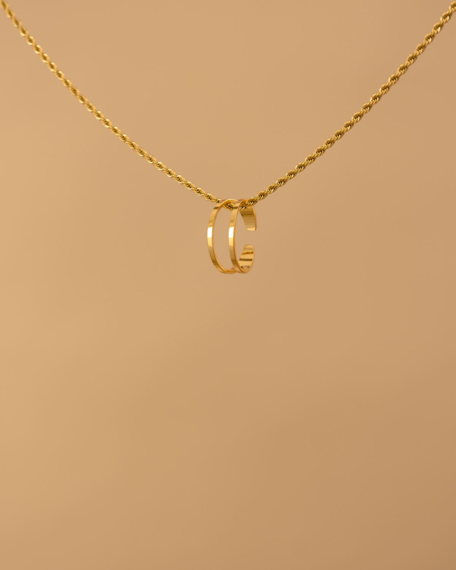 Dubbele ring goudkleurig