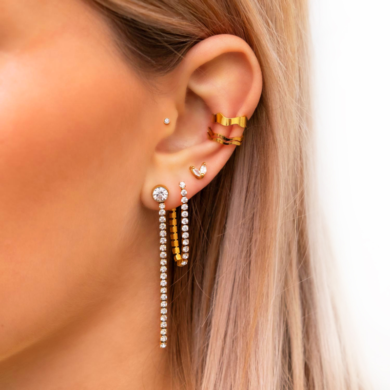 ear cuff look in oor goud