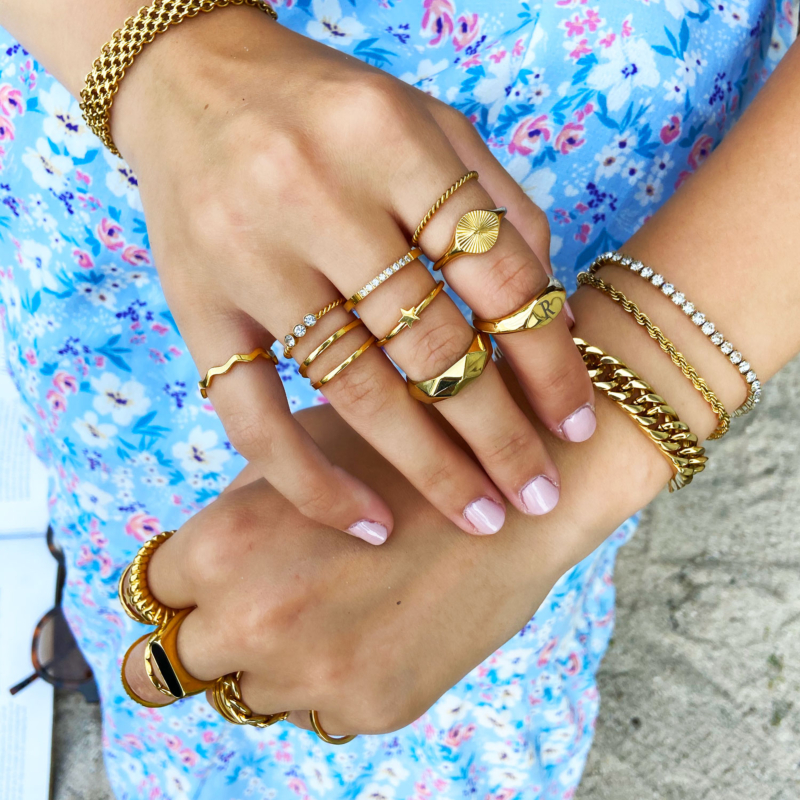 Ringen mix goudkleurig