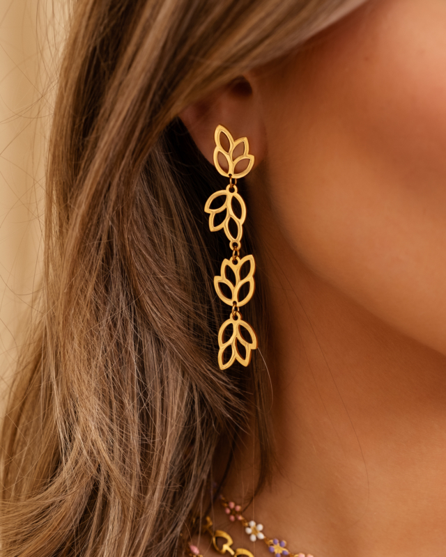 Gouden statement bohemian oorbellen