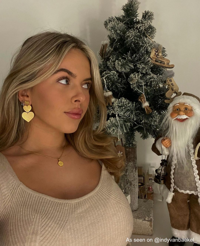 Triple heart earrings goldplated