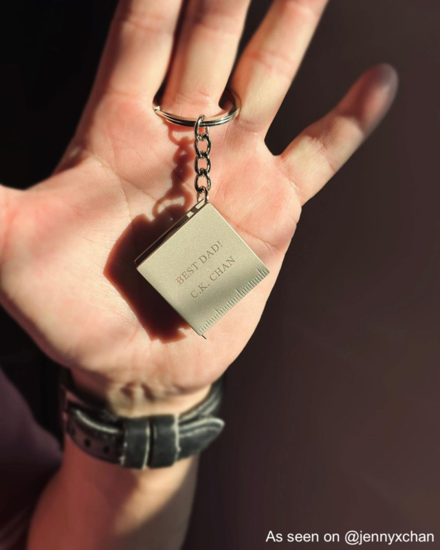 Graveerbare sleutelhanger rolmaat