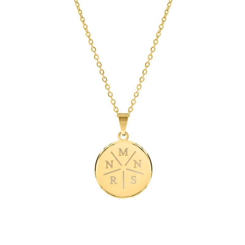 Initial ketting 5 letters goudkleurig