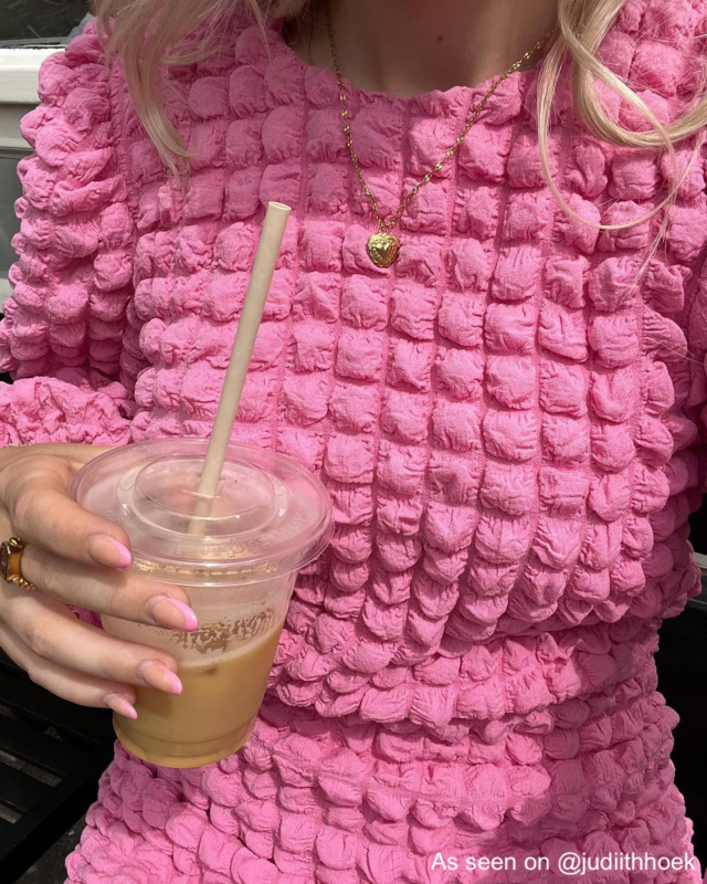 Gouden finaste ketting met hartje vintage