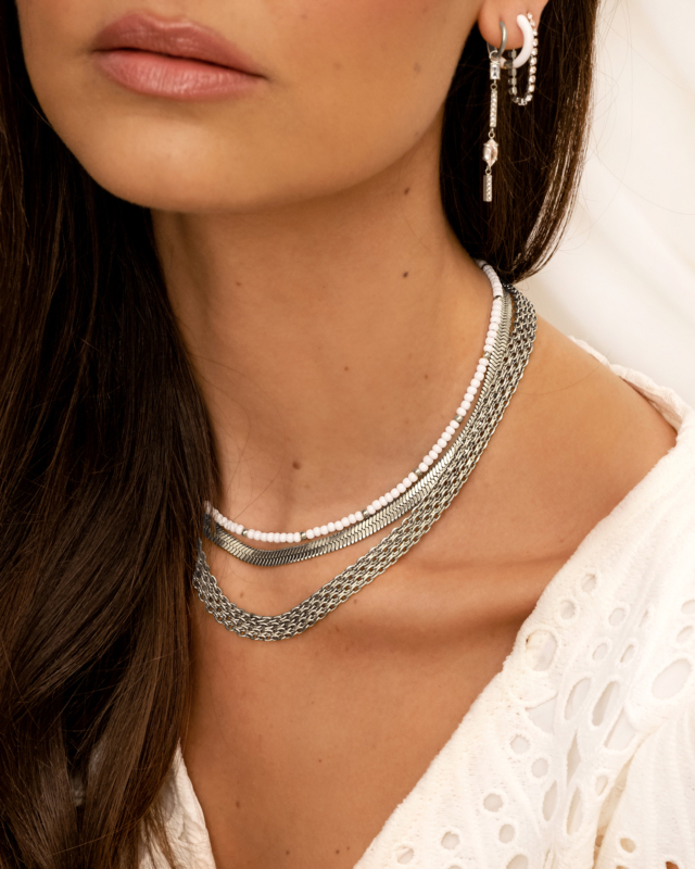 Zilveren kettingen mix bij model