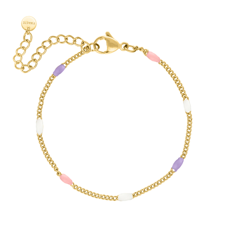 Multicolor enkelbandje goudkleurig